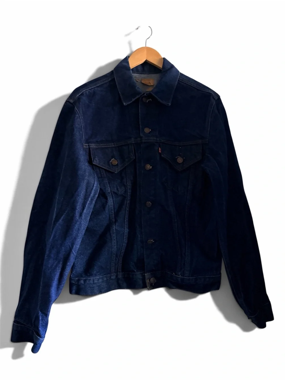 Vintage Levi’s Type III Denim Trucker Jacket 42L Small e Dark Indigo USA 70s/80s